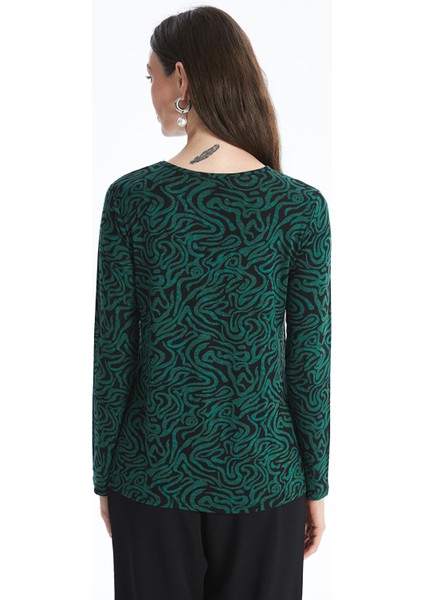 Yeni Sezon Bisiklet Yaka Desenli Kadın Tişört fırsatları