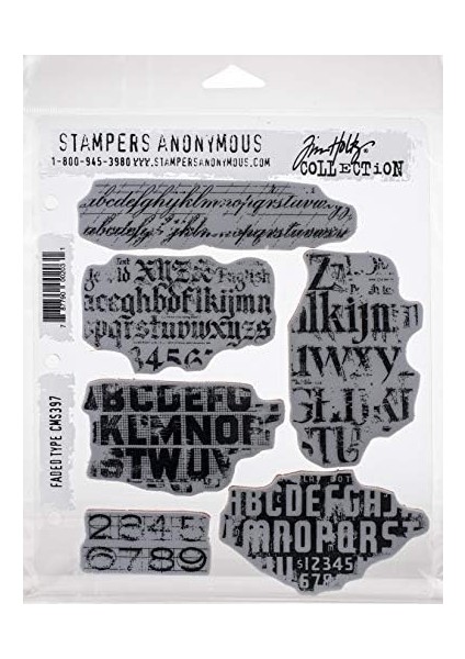 Holtz - Anon CMS397 Faded Tim Holtz Stamp Cling Rbbr Damga Seti, Fadd, Gizli Tip, Tek Beden modelleri