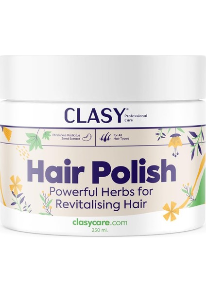 Clasycare Saç Parlatıcı – Saç Parlatma & Bakım Kremi | Kuru, Yıpranmış ve Boyalı Saçlar Için Besleyici Saç Bakım Ürünü | Argan, Macadamia & Keratin Içerikli, Tüm Saç Tipleri Için Saç Cilası, 250 ml