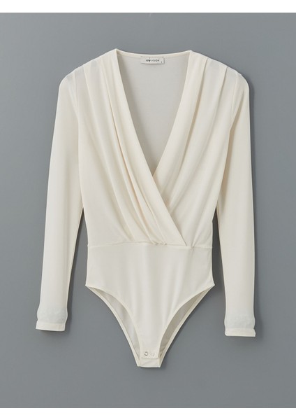 Yeni Sezon Kruvaze Yaka Kadın Bodysuit indirimleri