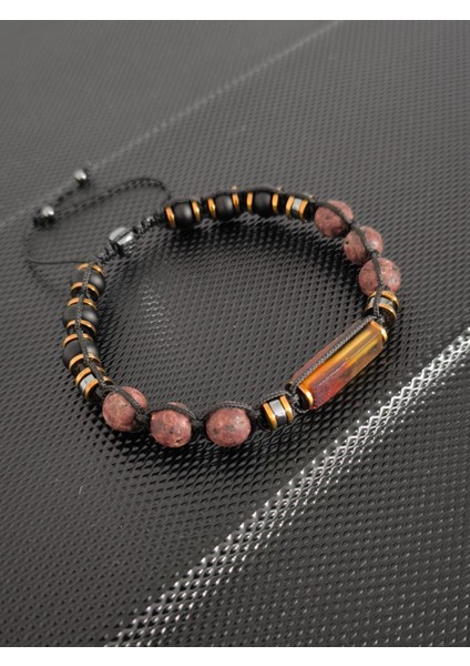 Damla Kehribar-Lavanta Akik-Oniks-Hematit Doğaltaş Bileklik Takı Aksesuar Erkek Bileklik modelleri