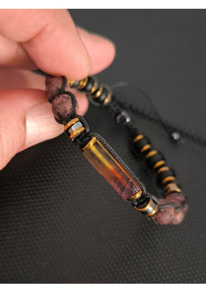 Damla Kehribar-Lavanta Akik-Oniks-Hematit Doğaltaş Bileklik Takı Aksesuar Erkek Bileklik fırsatları