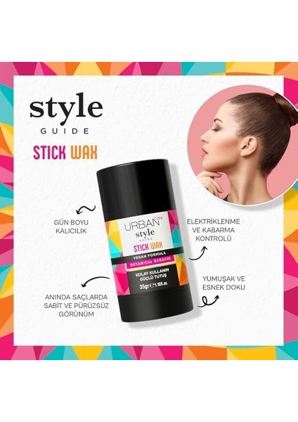 Urban Care Style Guide Güçlü Tutuş Sağlayan Saç Sabitleyici Stick Wax 35 Gram modelleri