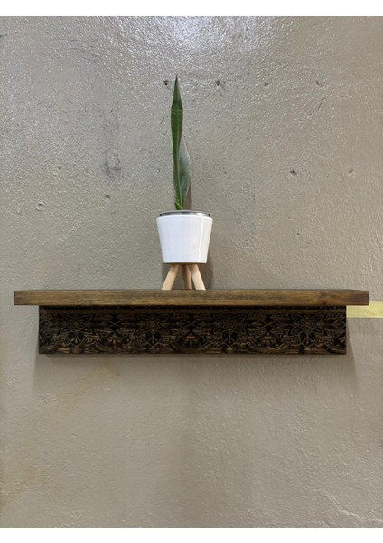 Koyu Ceviz Ahşap Oyma Duvar Rafı fiyatları