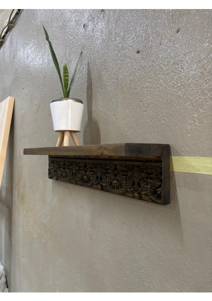 Koyu Ceviz Ahşap Oyma Duvar Rafı modelleri