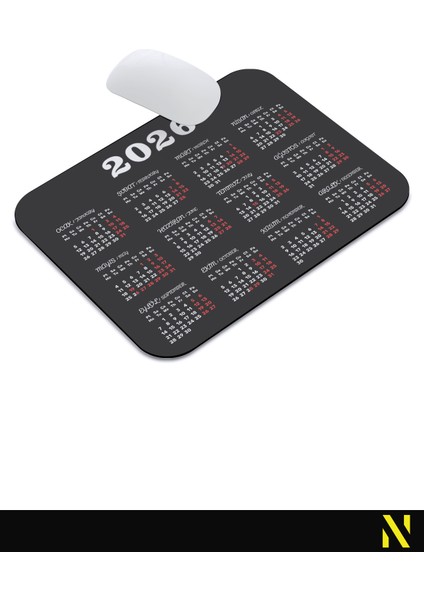 2026 Takvimli Siyah Renkli Ergonomik Mouse Pad - 23 cm X19 cm - Kaydırmaz Taban Ev ve Ofis Kullanımı Için Ideal Fare Altlığı Mousepad indirimleri