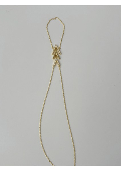 Üçlü Ok Detaylı Taşlı ve Parlak Gold Renkli Şahmeran modelleri