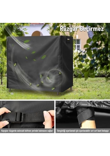 Bahçe Salıncak Koruma Örtüsü Üç Kişilik Tenteli Bahçe Salıncağı Koruma Kılıfı Su Geçirmez Branda Dayanıklı 210X125X170CM Siyah fiyatları