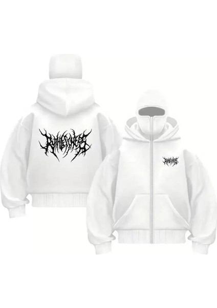 Erkek Maskeli Ninja Hırka 3 Iplik Oversize