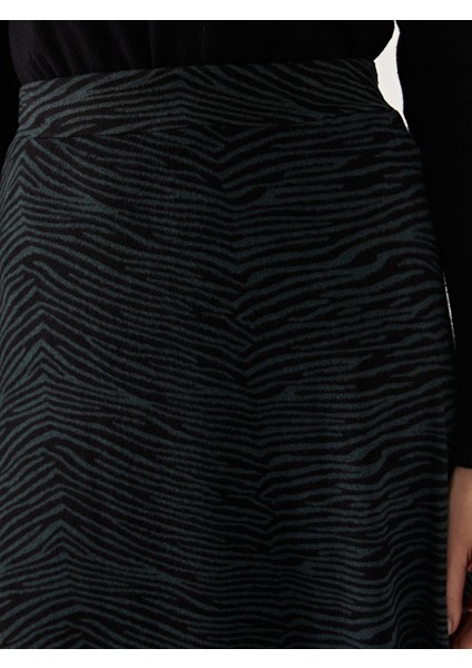 Yeni Sezon Beli Lastikli Desenli Kadın Etek modelleri