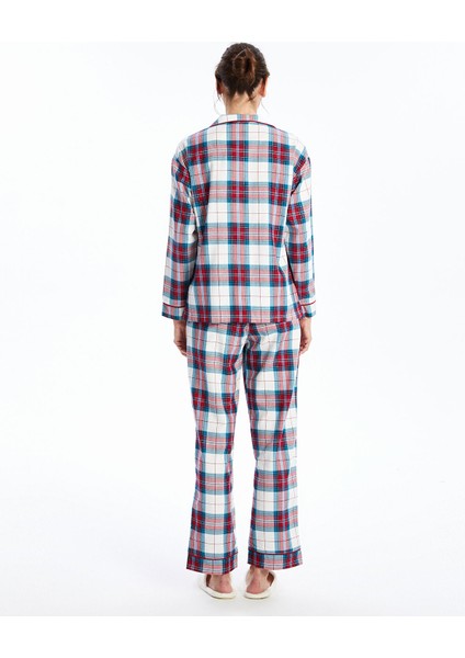 Yeni Sezon Gömlek Yaka Ekose Kadın Pijama Takımı fırsatları