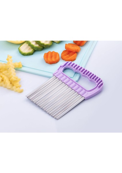 World - Paslanmaz Çelik Şekilli Cips Dilimleyici - Sebze Meyve Dilimleme