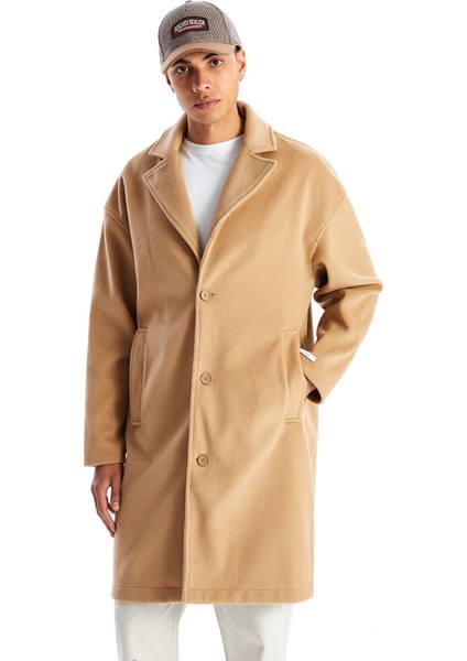 Yeni Sezon Standart Kalıp Ceket Yaka Erkek Kaşe Kaban