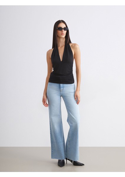 Yeni Sezon Halter Yaka Büzgülü Bluz fiyatları