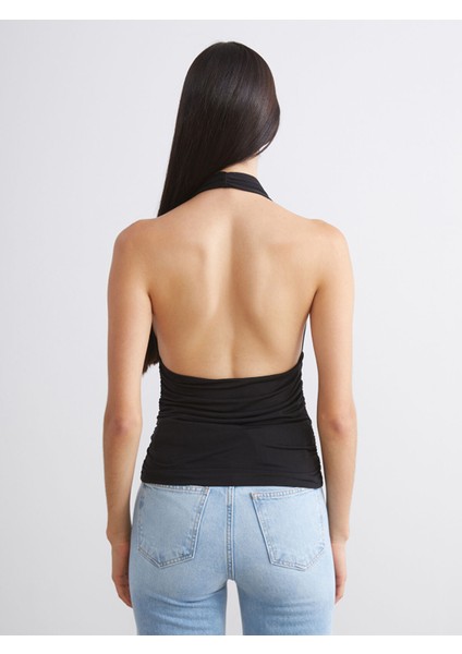 Yeni Sezon Halter Yaka Büzgülü Bluz fırsatları