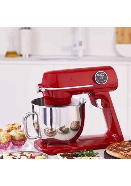 Multichef Artisan Ekran 7 Litre Döküm Mikser Kırmızı 1800W fiyatları