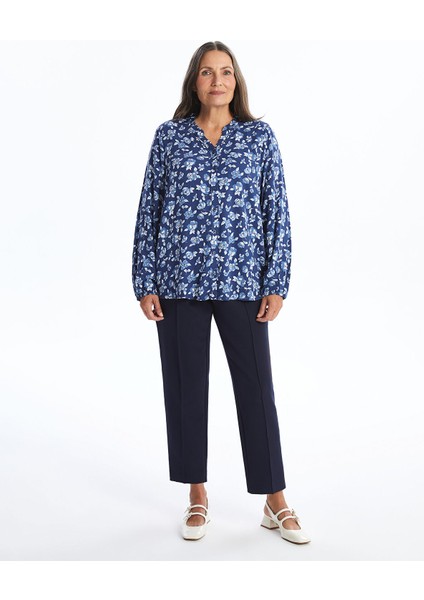 Yeni Sezon Kaçık Yaka Desenli Kadın Gömlek modelleri