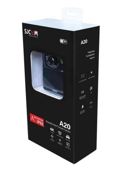 A20 4K Vücut Kamerası Ekipmanı IP65 LED Flaş 150° Algılama 240FPS Ağır Çekim 2650MAH 2.33” Dokunmatik Ekran 16MP Siyah fiyatları