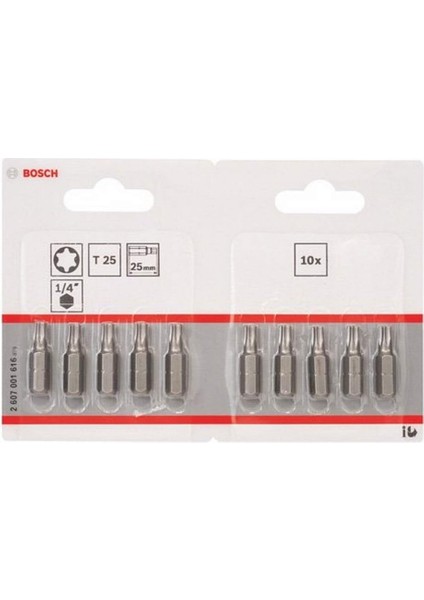 Tornavida Ucu Ekstra Sert, T25, 25 Mm, 10'lu Paket, 2607001616