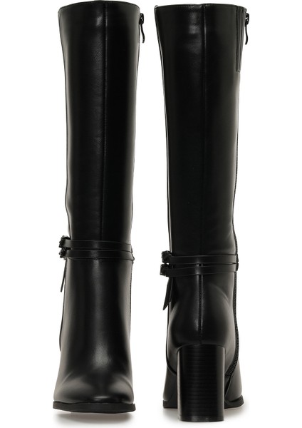 25K-8146 5pr Siyah Kadın Topuklu Çizme fırsatları