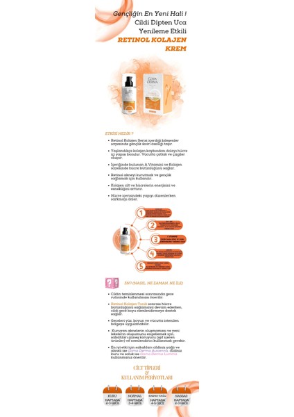 Gama Derma Retinol Kolajen Onarıcı Bakım Kremi 100 ml modelleri