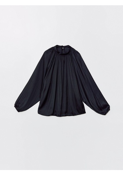 Yeni Sezon Dik Yaka Oversize Saten Kadın Bluz indirimleri