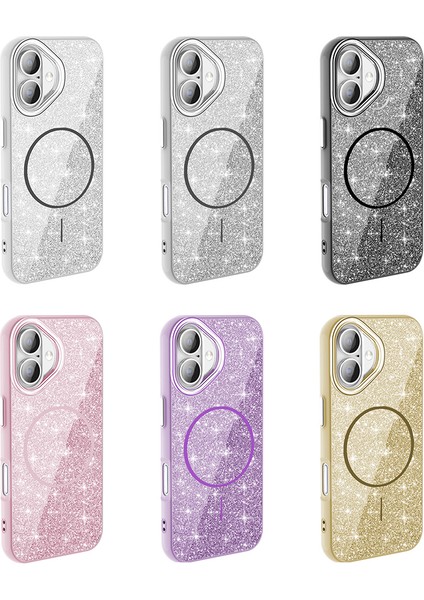 Iphone 17 Uyumlu Kılıf Magsafe Destekli Parıltılı Simli Işıltlı Kamera Korumalı Kapak fırsatları