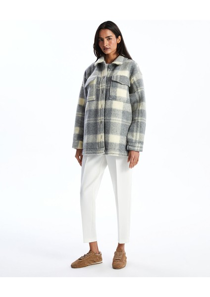 Yeni Sezon Ekose Oversize Kadın Pelüş Gömlek Ceket fiyatları