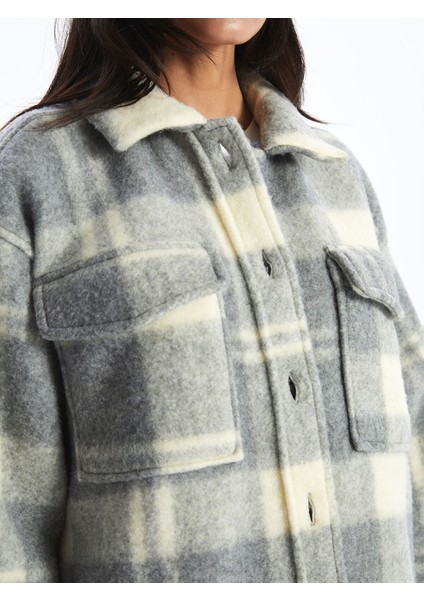 Yeni Sezon Ekose Oversize Kadın Pelüş Gömlek Ceket modelleri