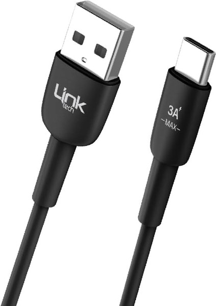 K602 Safe USB - Type-C 3A Data ve Şarj Kablosu 1mt Siyah