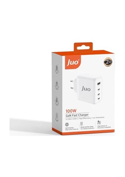 Juo 100W 4 Portlu Usb-C + Usb-A Gan Şarj Aleti & & Notebook Uyumlu Pd Type-C Hızlı Şarj Cihazı Beyaz modelleri