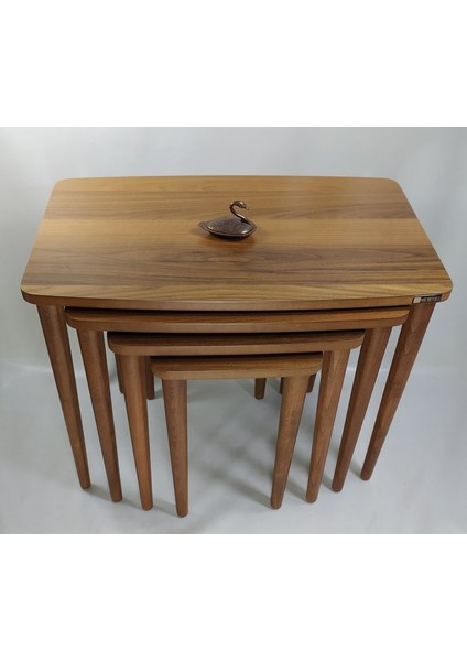 Mirzabeyoğlu Mdf Lam Düzceviz 4lü Zigonsehpa Düz Ceviz