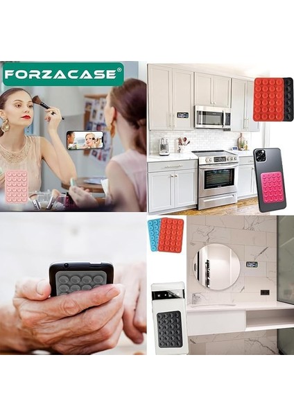 Silikon Telefon Tutucu Ped, Renkli Kare Tasarım, Otomobil ile Uyumlu Telefon Sabitleyici, Ultra Güçlü Vantuzlu (Turuncu) modelleri