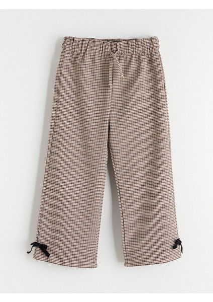 Yeni Sezon Beli Lastikli Fiyonk Detaylı Kız Çocuk Pantolon