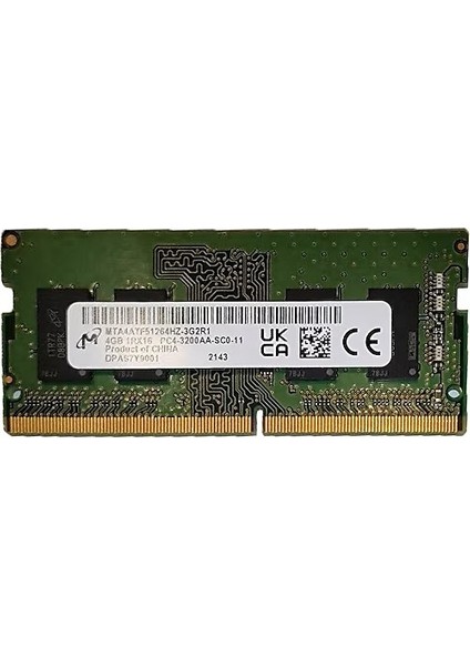Mta 4gb Ddr4 3200MHZ 1RX16 CL22 Notebook Ram (Kutusuz) (1.2V)