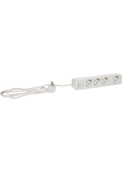 4'lü Çocuk Korumalı Priz 1.5 M Beyaz, CHP2144W/62