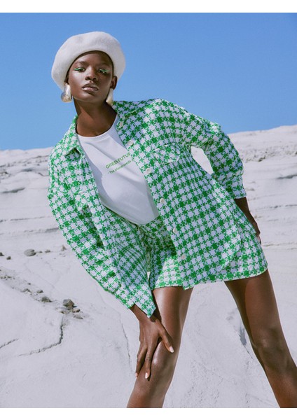 Yeni Sezon Beli Fermuarlı Desenli A Kesim Kadın Tüvit Etek fiyatları