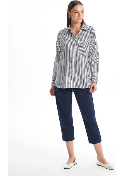 Yeni Sezon Çizgili Oversize Poplin Kadın Gömlek fiyatları