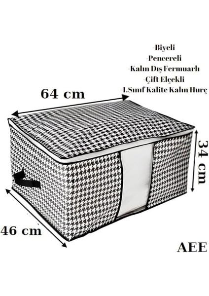 5 Adet Boy Pencereli Hurç Seti 64X46X34 Büyük Boy Yorgan Hurcu Battaniye Yastık Altı Dolap Üstü Çeyiz Bohçası Düzenleyeci Organizer fiyatları