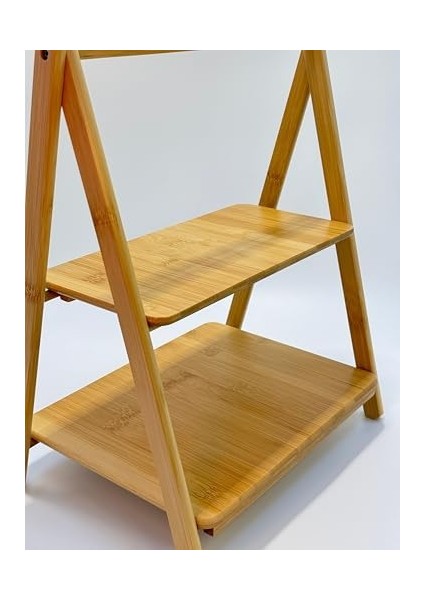 2 Katlı Bambu Sunumluk – Sofra ve Mutfak Için Ahşap Şık ve Fonksiyonel Sunum, Kaymaz Ayaklı, Dikdörtgen Şekilli, Kurabiye, Meyve, Peynir modelleri