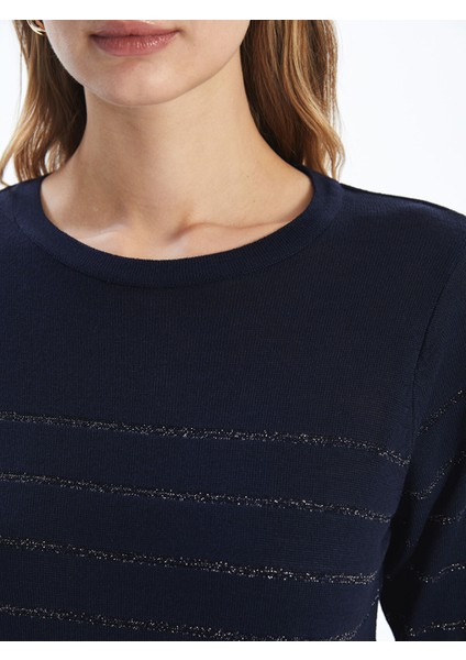 Yeni Sezon Bisiklet Yaka Çizgili Kadın Triko Kazak modelleri