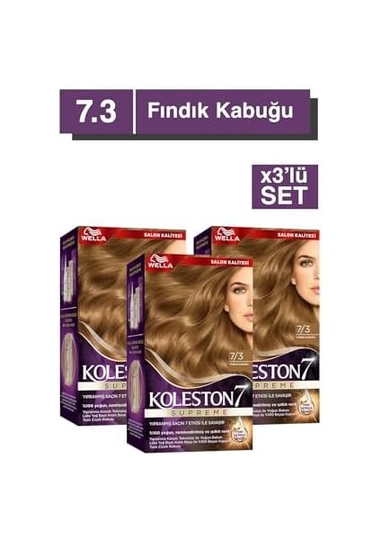Wella Koleston Supreme Kit 7/3 Fındık Kabuğu *18 X3'lü Set fiyatları