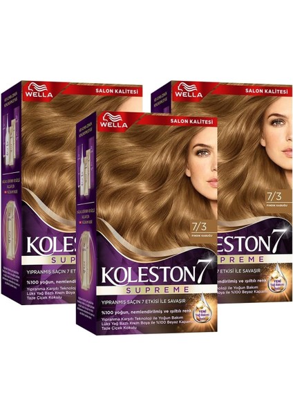 Wella Koleston Supreme Kit 7/3 Fındık Kabuğu *18 X3'lü Set modelleri