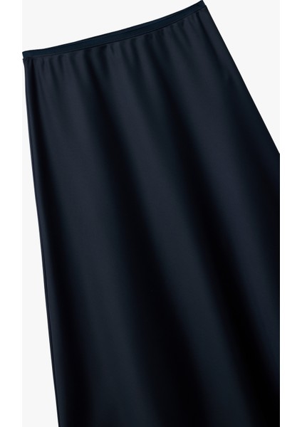 Standart Bel Regular Fit Saten Midi Etek modelleri