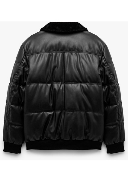 Cep Detaylı Peluş Yaka Fermuarlı Kışlık Şişme Mont fiyatları