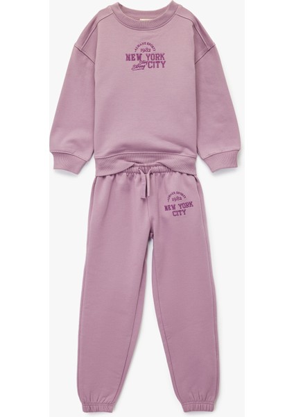 Regular Fit Nakışlı Pamuk Karışımlı Eşofman Takımı