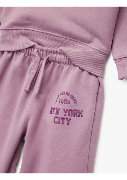 Regular Fit Nakışlı Pamuk Karışımlı Eşofman Takımı modelleri