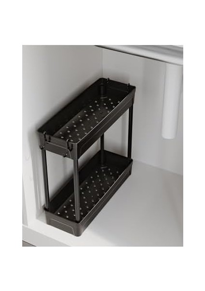 Rafata Çok Amaçlı 2 Katlı Evye Altı Düzenleyicisi Askılı Düzenleyici Kaydırmaz Tabanlı modelleri