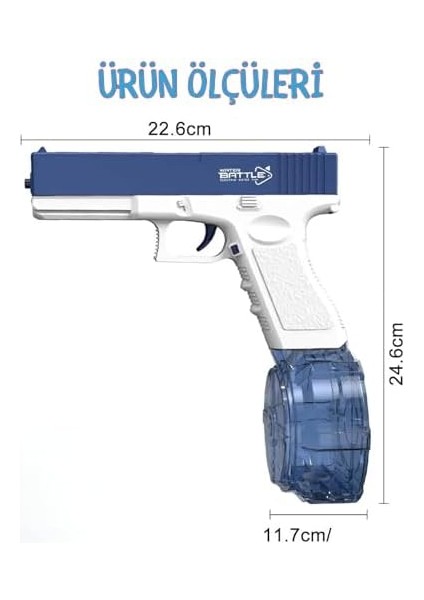Elektrikli Su Tabancası Tam Otomatik 10M Fışkırtma Havuz Deniz Açık Hava Işıklı 300 ml Kapasiteli 500 Mah Bataryalı fiyatları