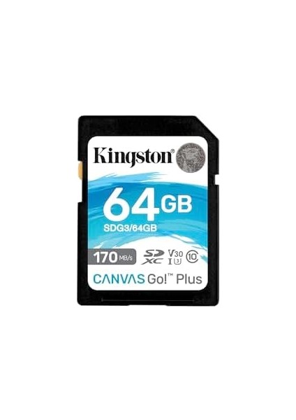 Canvas Go! Plus 64GB Sdxc Hafıza Kartı SDG3/64GB 170MBS - 70MB/S Kadar Okuma - Yazma, UHS-I,U3,V30, Dlsr, 4K Video Kaydı fiyatları